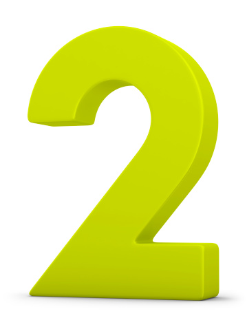 Green Number 2 Stock Photo - Download Image Now - iStock