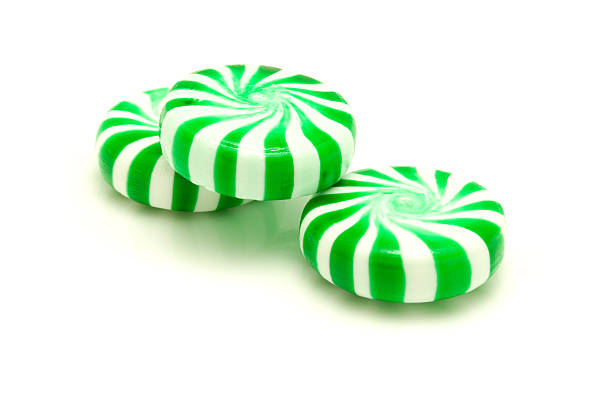 Green peppermints. stock photo