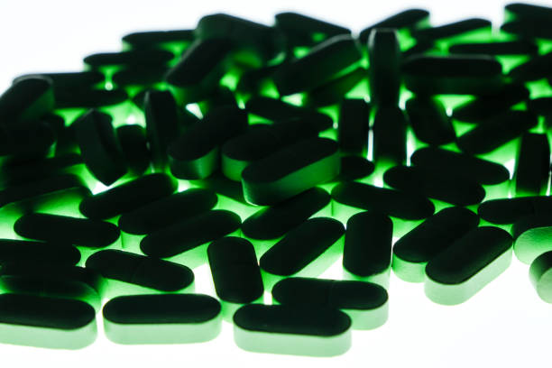 Green pills stock photo