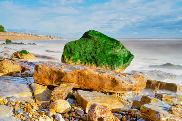 Green rock stock photo