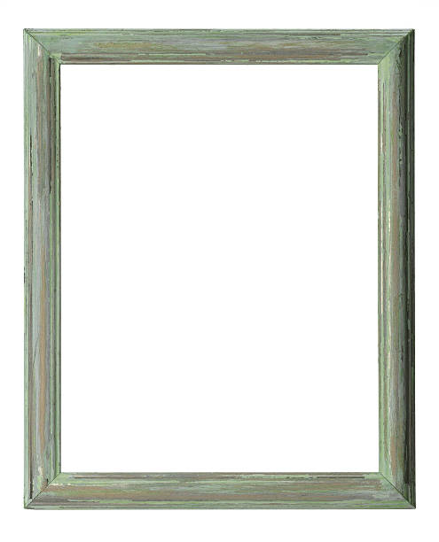 Green rustic picture frame stock photo
