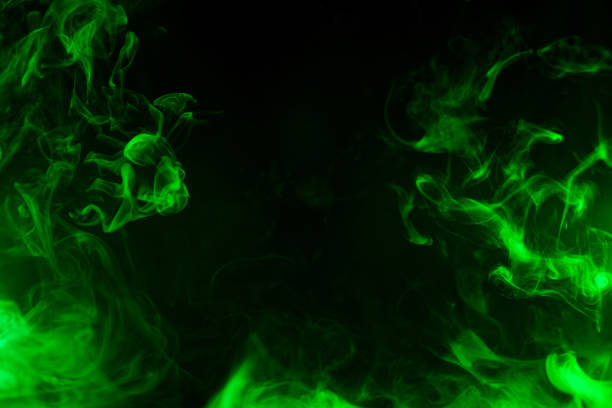 textura de humo verde - smoke on black fotografías e imágenes de stock