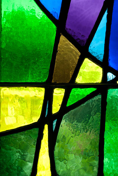 Green Stained Glass stock photo