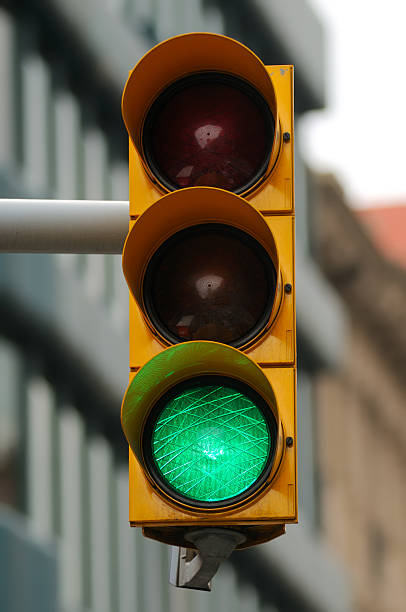 Green Traffic Light  staging light stock pictures, royalty-free photos & images