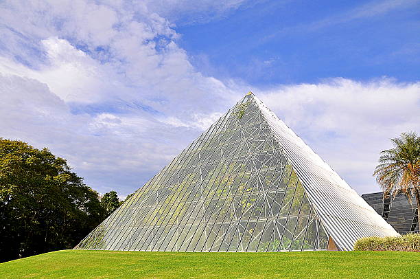 greenhouse pyramid - building a pyramid bildbanksfoton och bilder