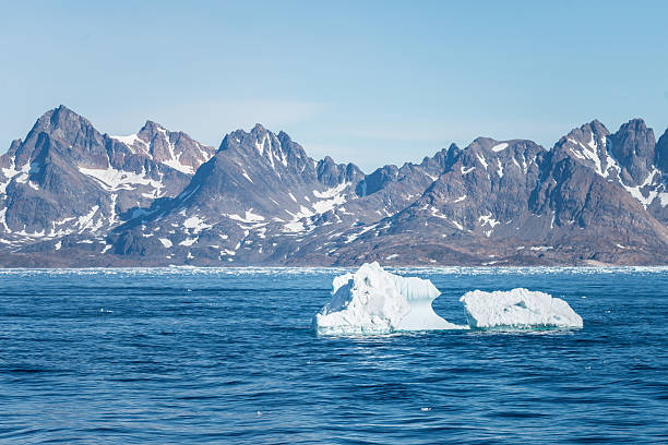Greenland Coast-line with Iceberg stock photo