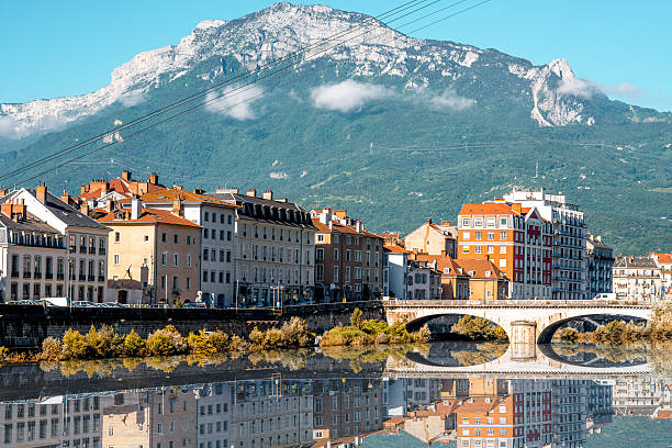 Grenoble city in France stock photo