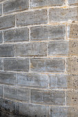 istock Grey brickwall of a tower 1398307765