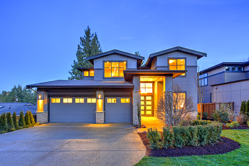 Grey Luxury Modern Two Story Tall House Exterior With Grey Luxury Modern Two Story Tall House Exterior With