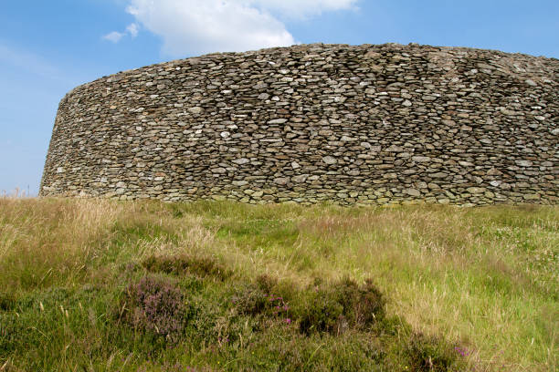 Grianan of Aileach Greenan Mountain at Inishowen, County, Donegal, Ireland, July 25th 2014: Grianan of Aileach, believed to be from the 1st century AD, on the site of an ancient Iron Age Hillfort, inishowen peninsula stock pictures, royalty-free photos & images