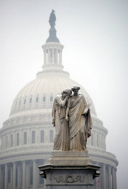 Grief and History statues at Peace Circle, Washington, D.C. stock photo