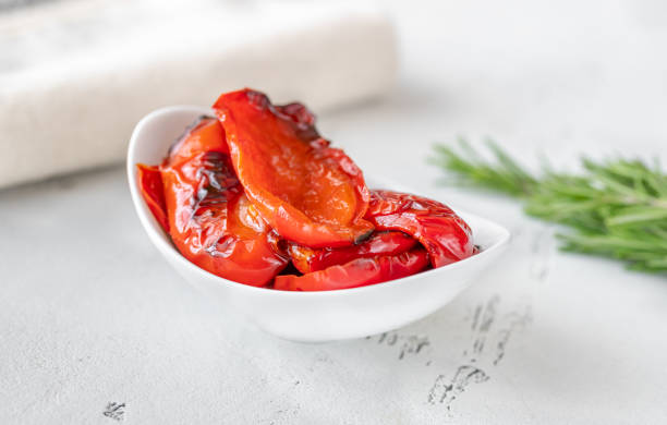 Grilled bell peppers stock photo