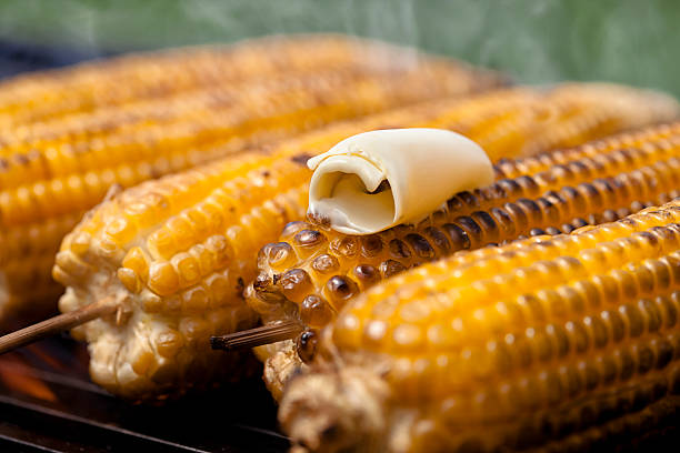 Grilled corn stock photo