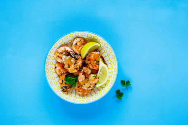 Grilled Prawn Shrimp stock photo