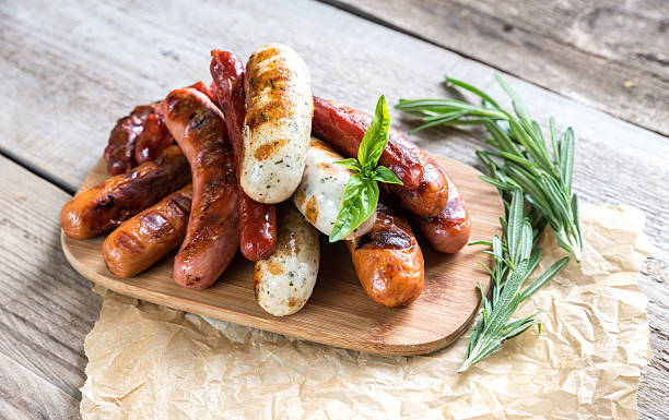 Grilled sausages Grilled sausages sausage stock pictures, royalty-free photos & images