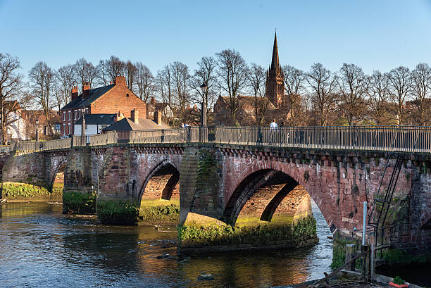 Grosvenor Bridge Chester Cheshire UK Grosvenor bridge is a stone arch bridge in Chester, UK, spaning over river Dee. cheshire england stock pictures, royalty-free photos & images