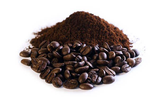 Ground Coffee and Beans stock photo
