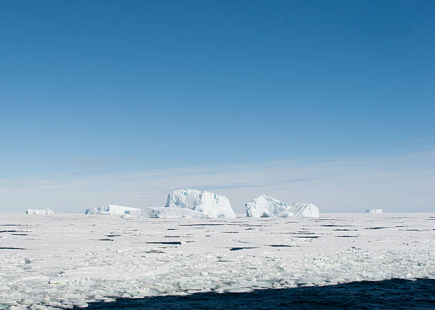 Grounded Icebergs Antarctica stock photo