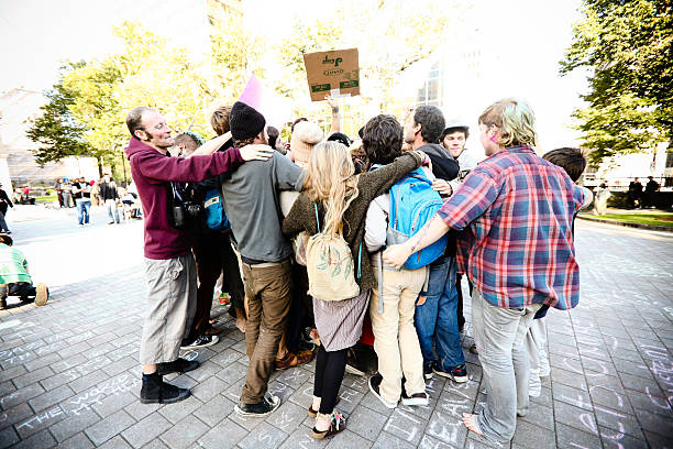 Group hug stock photo