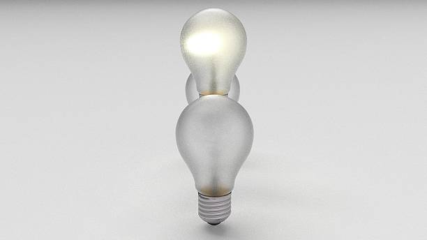 group of bulbs 3d render stock photo