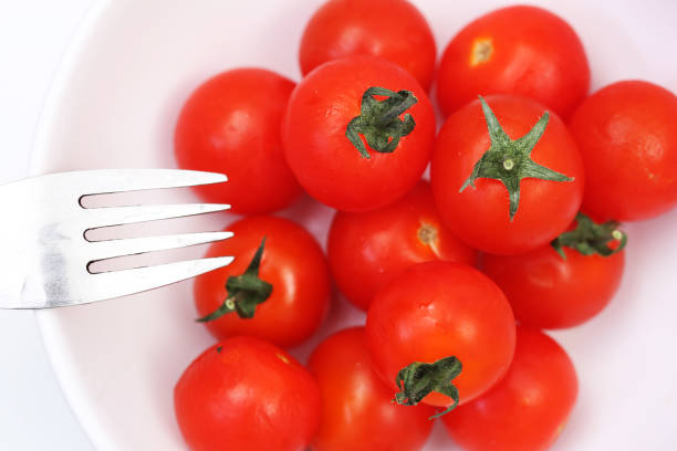 Group of cherry tomatoes stock photo