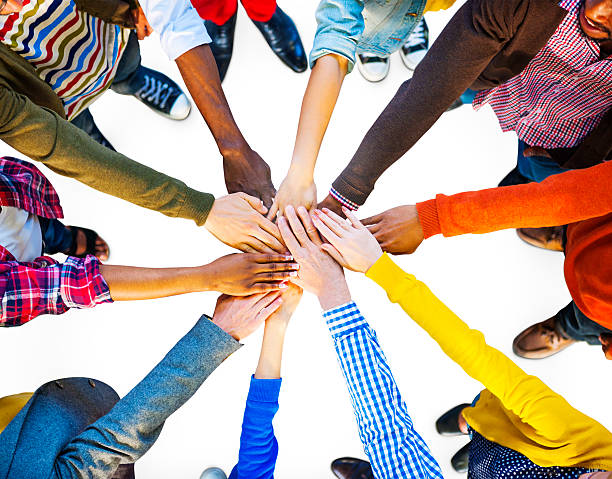 Group of Diverse Multiethnic People Teamwork Group of Diverse Multiethnic People Teamwork group therapy stock pictures, royalty-free photos & images