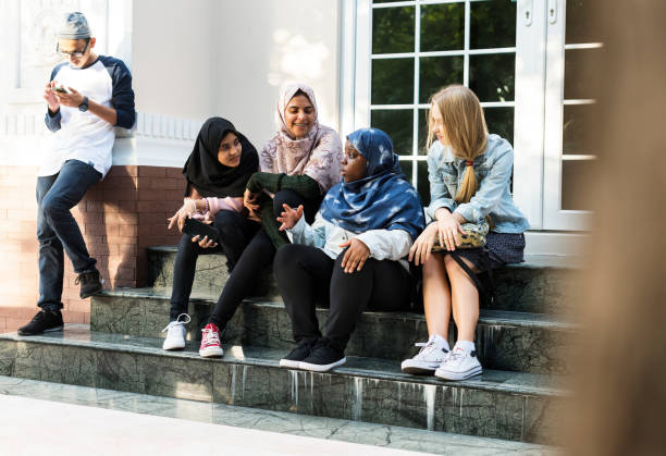 A group of diverse teenagers A group of diverse teenagers indonesian girl stock pictures, royalty-free photos & images