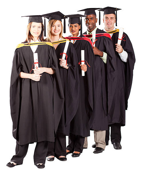 Happy Indian Girl College Graduate Wearing Cap And Gown Stock Photos ...