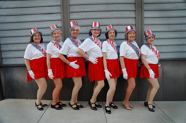 Group of Senior Women Tap Dancers Posing stock photo