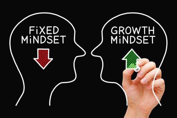 Growth Mindset Against Fixed Mindset Concept Hand drawing Growth Mindset against Fixed Mindset concept on blackboard. attitude stock pictures, royalty-free photos & images