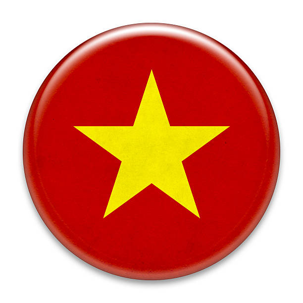 Grunge badge: Vietnam flag stock photo
