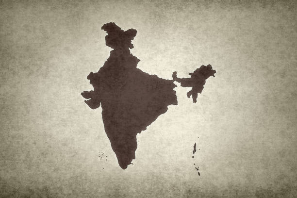 Grunge map of India stock photo
