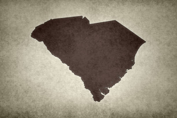 Grunge map of the state of South Carolina stock photo