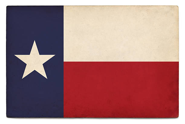 Grunge US state flag on white: Texas stock photo