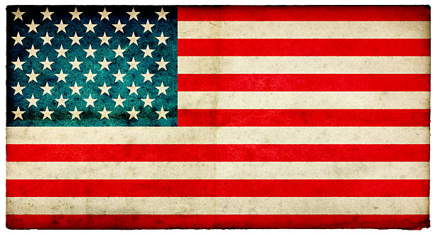 Grunge USA Flag on rough edged old postcard Grunge USA Flag on rough edged old postcard - part of a full range of ephemera for the 2012 London Games distressed american flag stock pictures, royalty-free photos & images