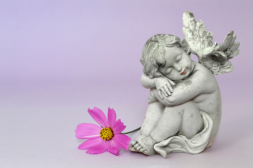 Ángel de la Guarda de Lavanda 15 x 7 cm protección Ángel Angel Flor Figura Decorativa GODE E2 