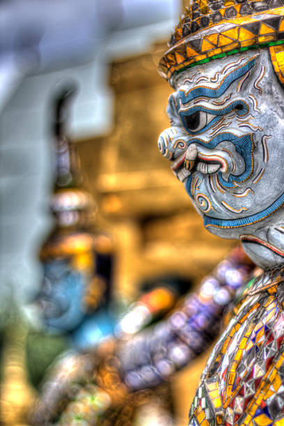 Guardian demons at Wat Phra Kaew (Temple of Emerald Buddha) stock photo