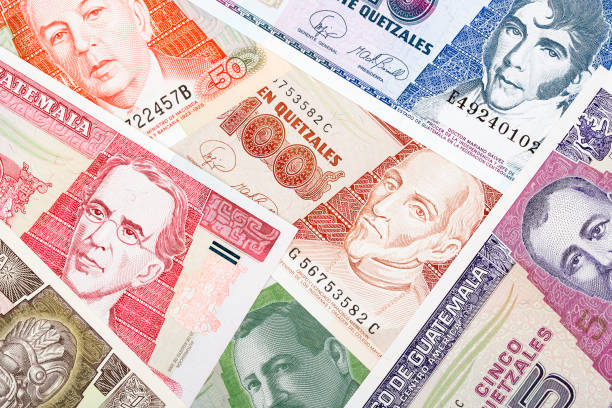 Guatemalan money, a background stock photo