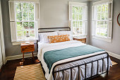 istock A guest bedroom with a queen sized bed and nightstand at a short term rental small cottage style house 1336925615