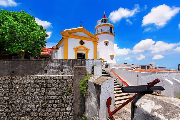 Guia Lighthouse, Fortress and Chapel, Macau. stock photo