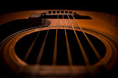 istock Guitar.Guitar's chords.Acoustic guitar.Music.Music background.Image of an acoustic guitar in the dark.Playing music with some friends in the dark.Classical music.Guitar closeup 1306109182