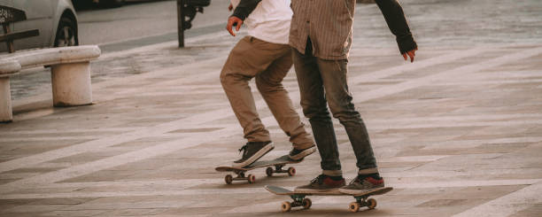 Guys on the skate stock photo