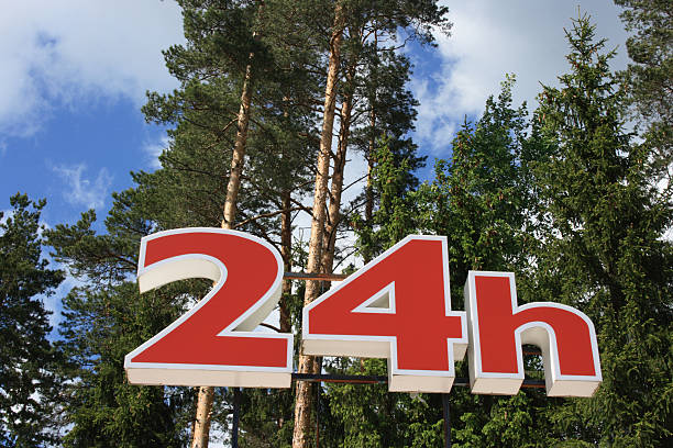 24 h Sign stock photo