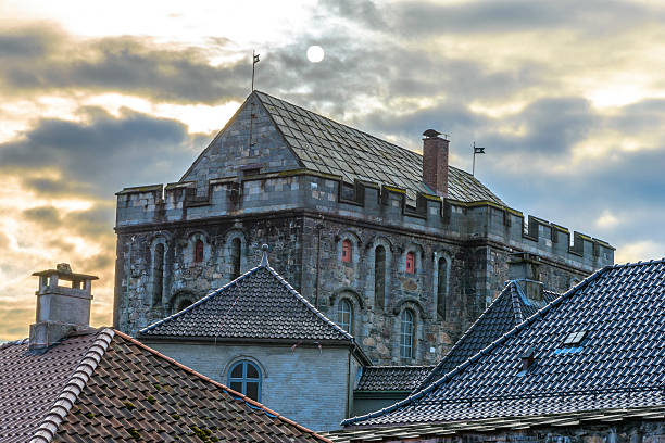 Haakon's Hall in Bergenhus Fortress in Bergen, Norway stock photo