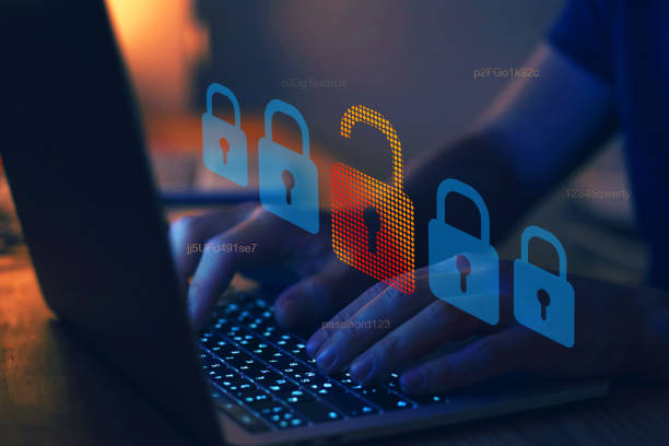 hacker attack, cyber crime concept stock photo