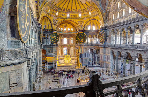 Hagia Sophia interior, Istanbul, Turkey stock photo