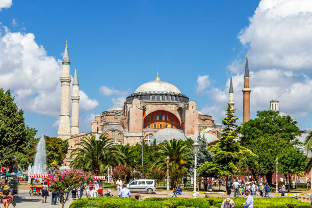 Hagia Sophia Mosque, summer stock photo