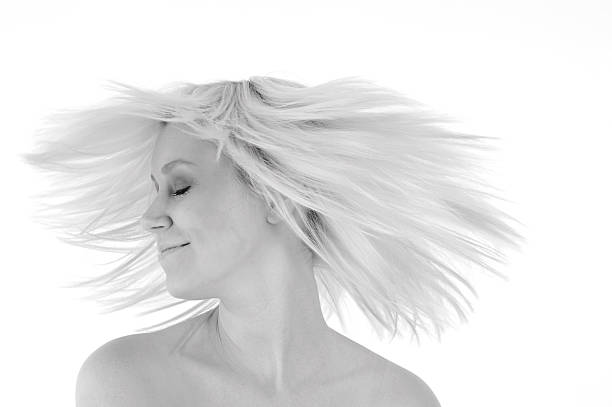 Hair flying model stock photo