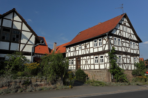 Fachwerkerhäuserでエッセンをドイツ - ストックフォト・写真素材...
