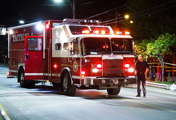 Halifax Regional Fire and Emergency tactical support unit on scene stock photo